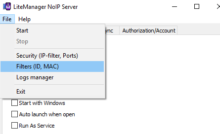 Filters for Server's ID and Viewer's MAC addresses.