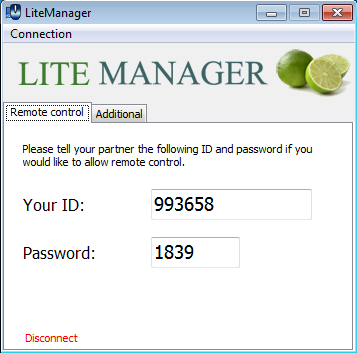 LiteManager software for remote access