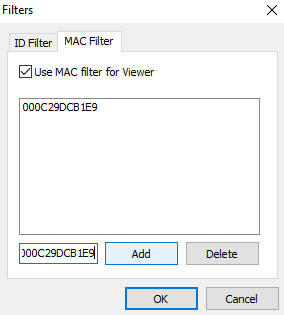 MAC filter of Viewer.