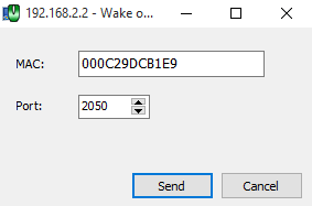 Wake On LAN — window