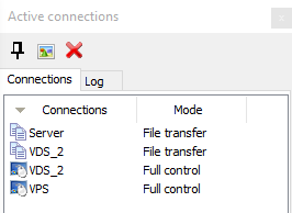 Active connection window.