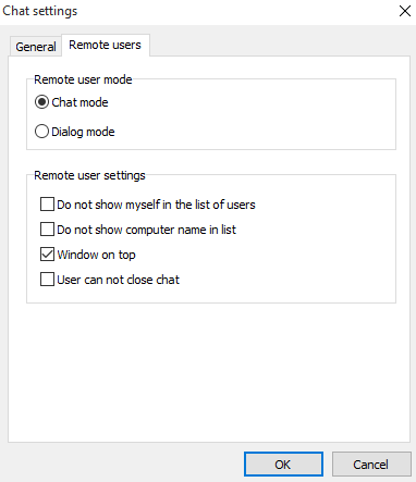 remote user settings