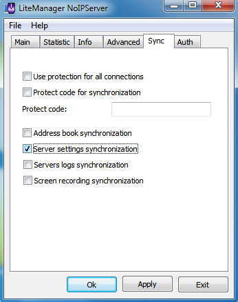 server settings synchronization on NOIP